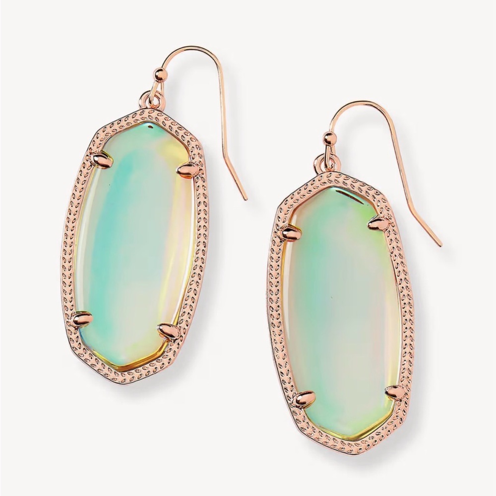 Kendra Scott Green opaque Oval Drop Earrings - Women Jewelry